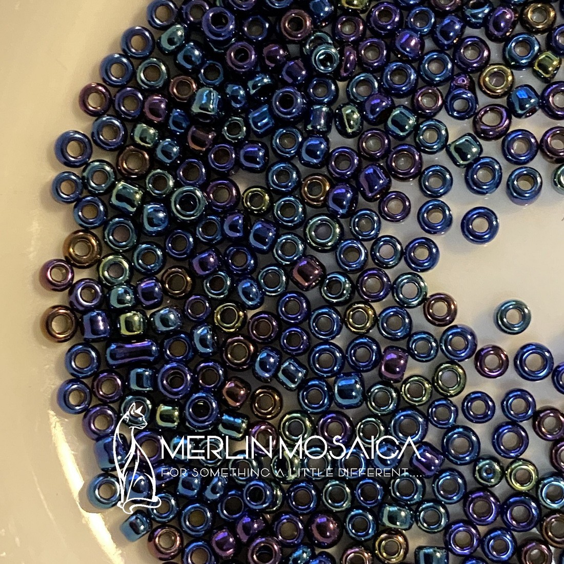 Midnight Iridescent Seed beads (1mm)