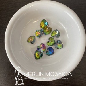 Multi-Coloured Faceted Hearts (15mm)