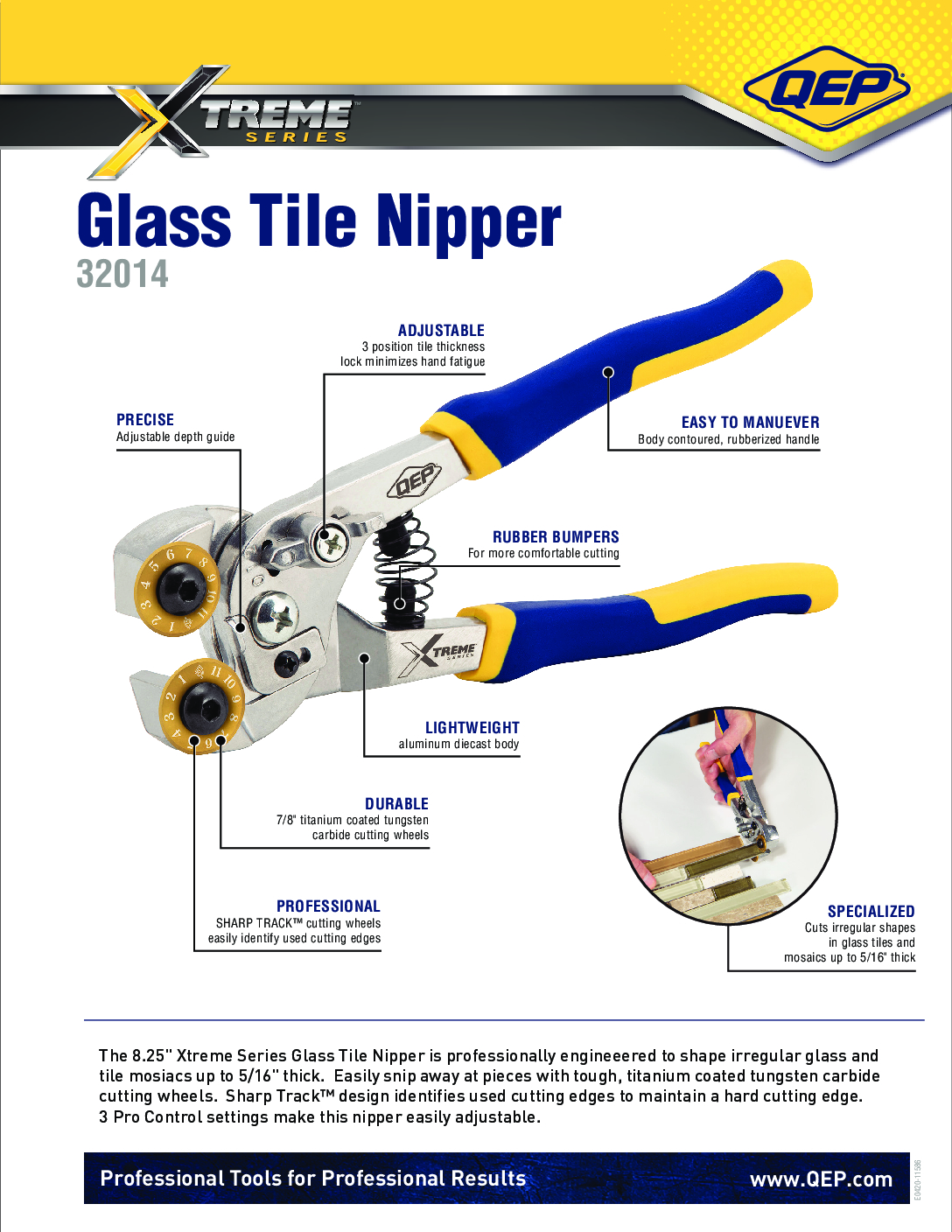 QEP Xtreme Double-Wheeled Glass Nippers - Mk II