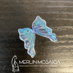 Butterfly Wing Beads - Clear Iridised