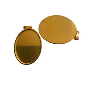 Oval Bezel - Gold 3x4cm