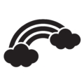 Black,And,Colored,Rainbow,Icons.,16,Different,Rainbow,Symbols,Isolated