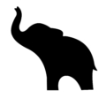 Elephant,Black,Silhouette,Isolated,On,White,Background,,Abstract,Art,Illustration
