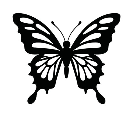 Set,Of,Butterfly,Silhouette,Vector,Illustrations,On,A,White,Background.