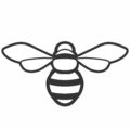 Bee,Outline,Black,Icon.,Clipart,Image,Isolated,On,White,Background