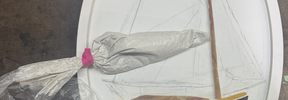 Mixed adhesive in a baggie