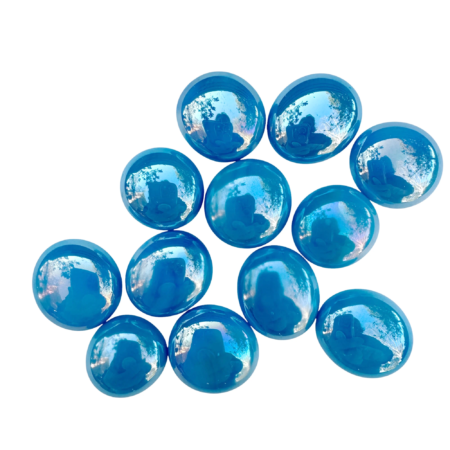 Blue Pearlised Glass Gems