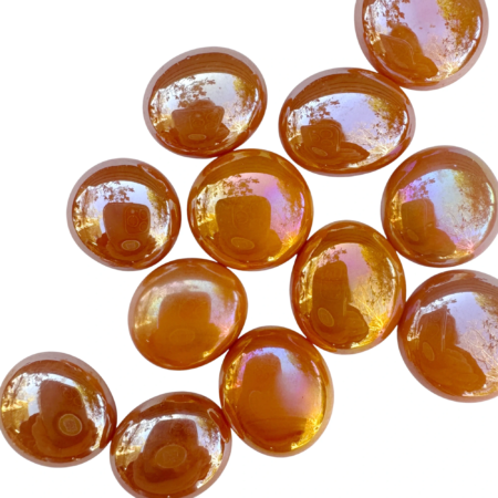 Orange Pearlised Glass Gems
